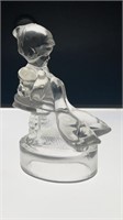 LE Smith glass crystal girl w/ geese figure