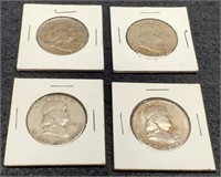 (4) Franklin Half Dollars