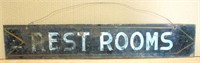 Old Metal Rest Rooms Sign