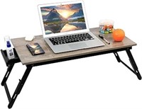 JMLHMXC Bamboo Laptop Desk Bed Tray Table Adjustab