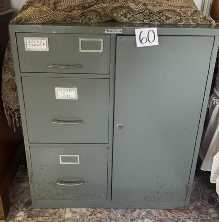 Metal File cabinet with safe, 
Lock is broken