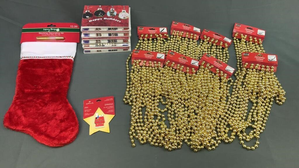 Christmas Lot Gold Bead Garland Rescue Center