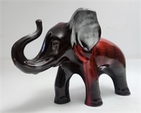 Elephant Figurine Pottery H: 8"