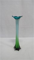 Vintage Cased Glass Calla Lily Art Glass Vase