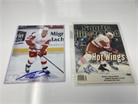 Signed Detroit Red Wings Print and Magazine