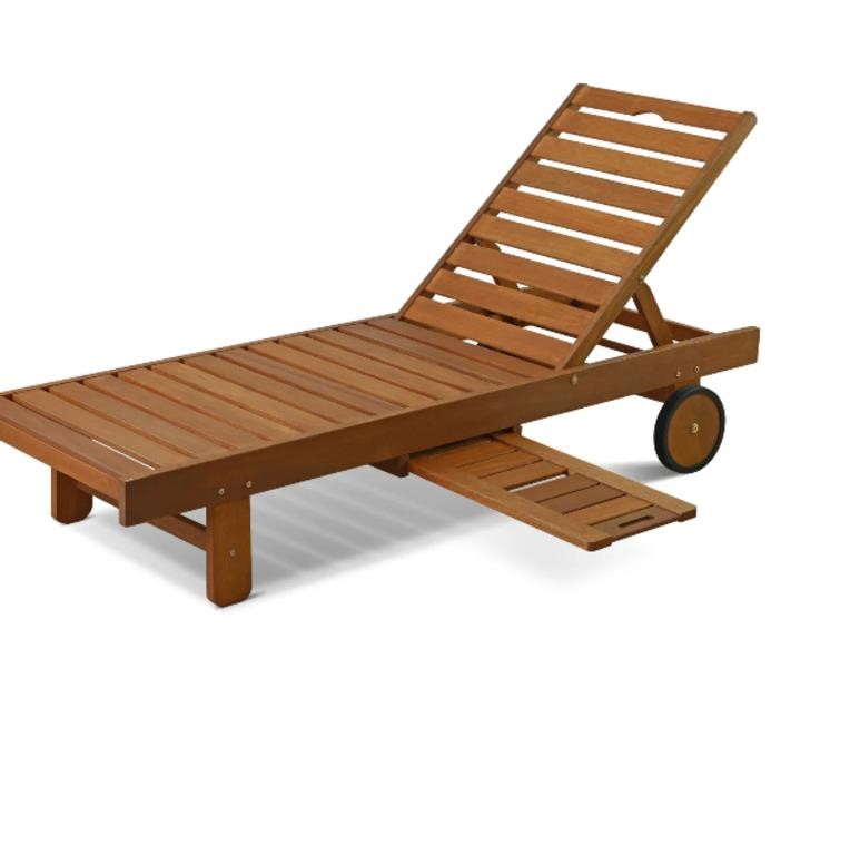 $175 Furinno Tioman Hardwood Chaise