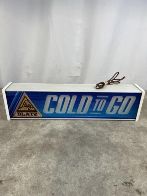 Vintage Blatz beer Cold to Go light up sign