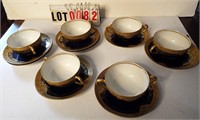 set of 6 (2handled) cups & saucers