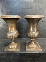 2 BRONZE URNS