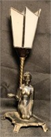 Early Electric Art Deco Metal Figural Lamp
