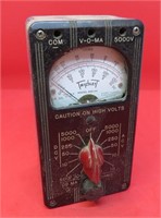 Vintage Triplet Voltage Meter Bakelite Case OLD