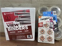 8 pack binders, 6 pack tape, 13 size hearing aid