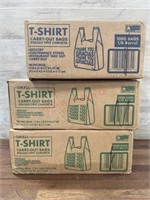 2-2000ct small tshirt bags & 1000ct tshirt bags