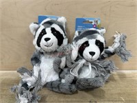 2 tug buddy raccoon rope dog toys