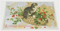 Antique 1910 Cat Christmas Post Card