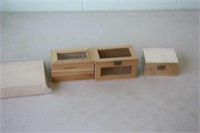 4 Small Wooden Boxes