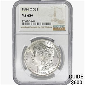 1884-O Morgan Silver Dollar NGC MS65+