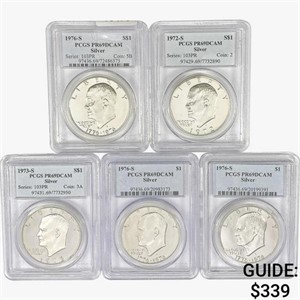 1972-1976 [5] Eisenhower Silver Dollar PCGS PR69