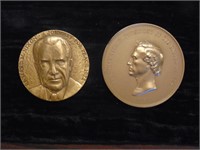 (2) Bronze Presidential Medallions