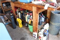 WORK BENCH AND VARIOUS OILS