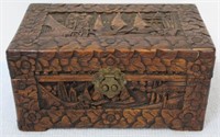 Carved Wood Box - AS IS - top not attached