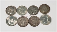 8- Franklin Half Dollars