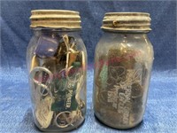 (2) Canning jar of old advertising keychains