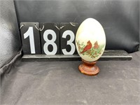 Hand-painted Cardinal on Large Egg