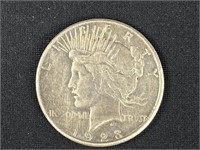 1923 silver, dollar peace