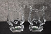 Pair of Shannon Crystal Harp Bookends