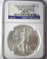 2013 (W) Silver Eagle NGC MS70 Early Releases