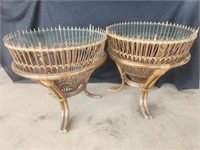 Pair of Franco Albini Fishtrap Basket Tables