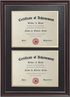 $80  Double Certificate Frame - Cherry Wood Color