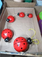 wooden ladybug pull toy