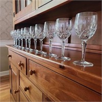 Set of 11 Gorham Crystal Lady Anne Wine Glasses