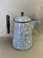 Unusual Blue and Brown Webbed Pattern Coffee Pot