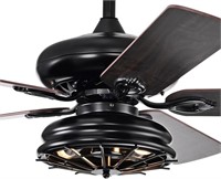 52" Ceiling Fan w/Remote, Black