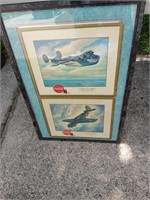 2 coca cola cardboard US NAVY framed 15 / 13 each