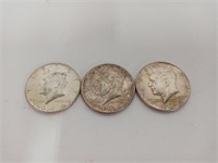 1964 Kennedy Silver Half Dollar Lot of 3