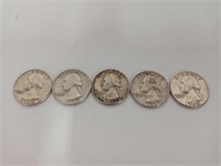 Washington Silver Quarter Lot of 5