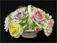 Royal Doulton Bone China Basket of Flowers 7.5"w