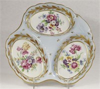 Limoges France Porcelain Sectional Floral Dish
