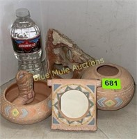 Rock & 4 ceramic items