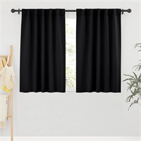 RYB HOME Bedroom Blackout Curtains  42x45  Black