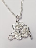 SILVER 3 BEST FRIENDS NECKLACE