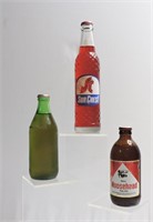 3 pcs Vintage Sealed Soda / Beer Bottles