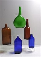 5 pcs Old Glass Bottles