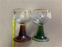 2 Vintage Glass Goblets