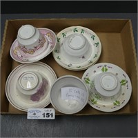(5) Early Luster Cups & Saucers