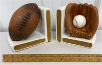 Pair of Lefton football/baseball ceramic bookends